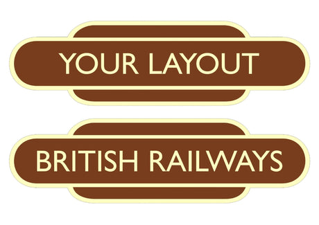 Steam Era Custom Railway Station Totem Signs - Small - Pack of 2 (280mm)