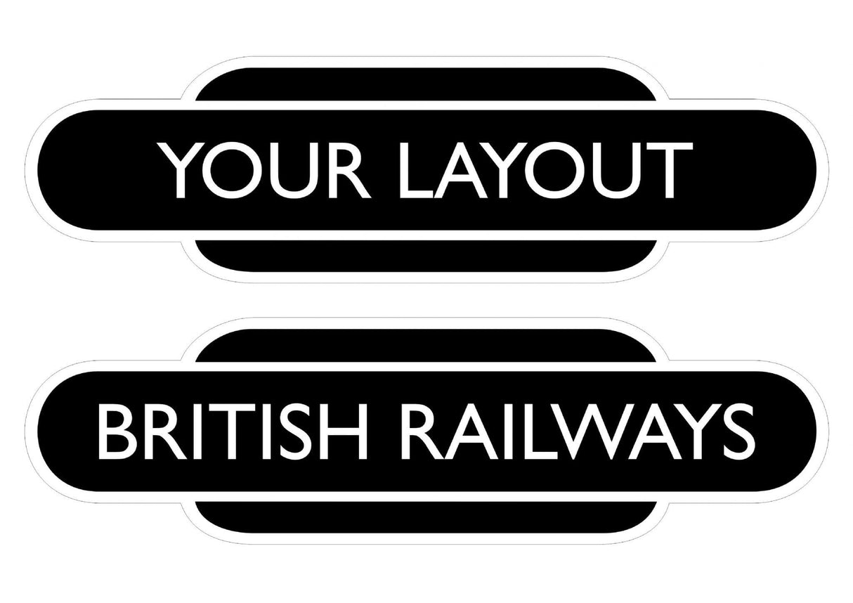 Steam Era Custom Railway Station Totem Signs - Small - Pack of 2 (280mm)