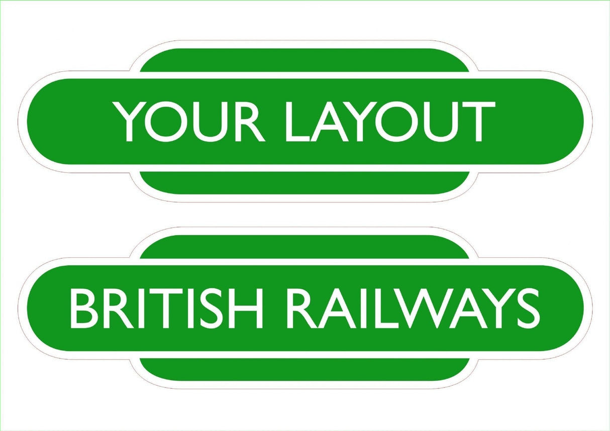 Steam Era Custom Railway Station Totem Signs - Small - Pack of 2 (280mm)