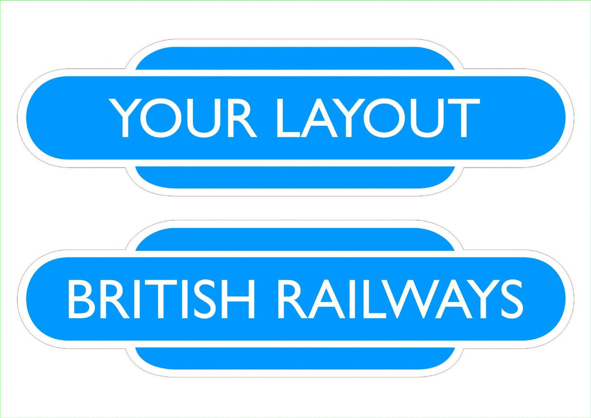 Steam Era Custom Railway Station Totem Signs - Small - Pack of 2 (280mm)