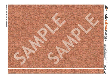 TX001-N Reclaimed Victorian Brick Texture Paper (Pack of 5) - N/2mm/1:148