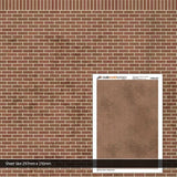 TX004-OO Light Brown Brick Texture Paper (Pack of 5) - OO/4mm/1:76