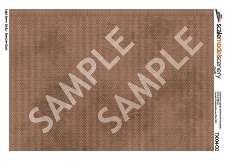 TX004-OO Light Brown Brick Texture Paper (Pack of 5) - OO/4mm/1:76