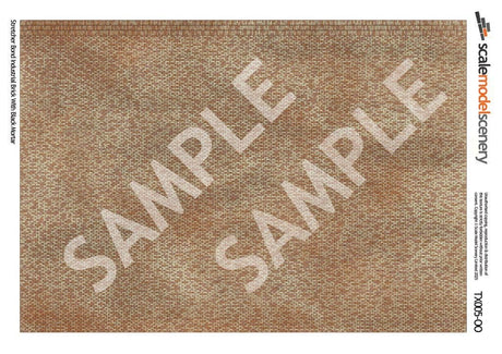 TX005-OO Industrial Brick With Black Mortar Texture Paper (Pack of 5) - OO/4mm/1:76