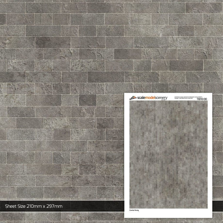 TX010-OO Modern Grey Paving Texture Paper (Pack of 5) - OO/4mm/1:76