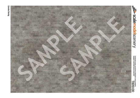 TX010-OO Modern Grey Paving Texture Paper (Pack of 5) - OO/4mm/1:76