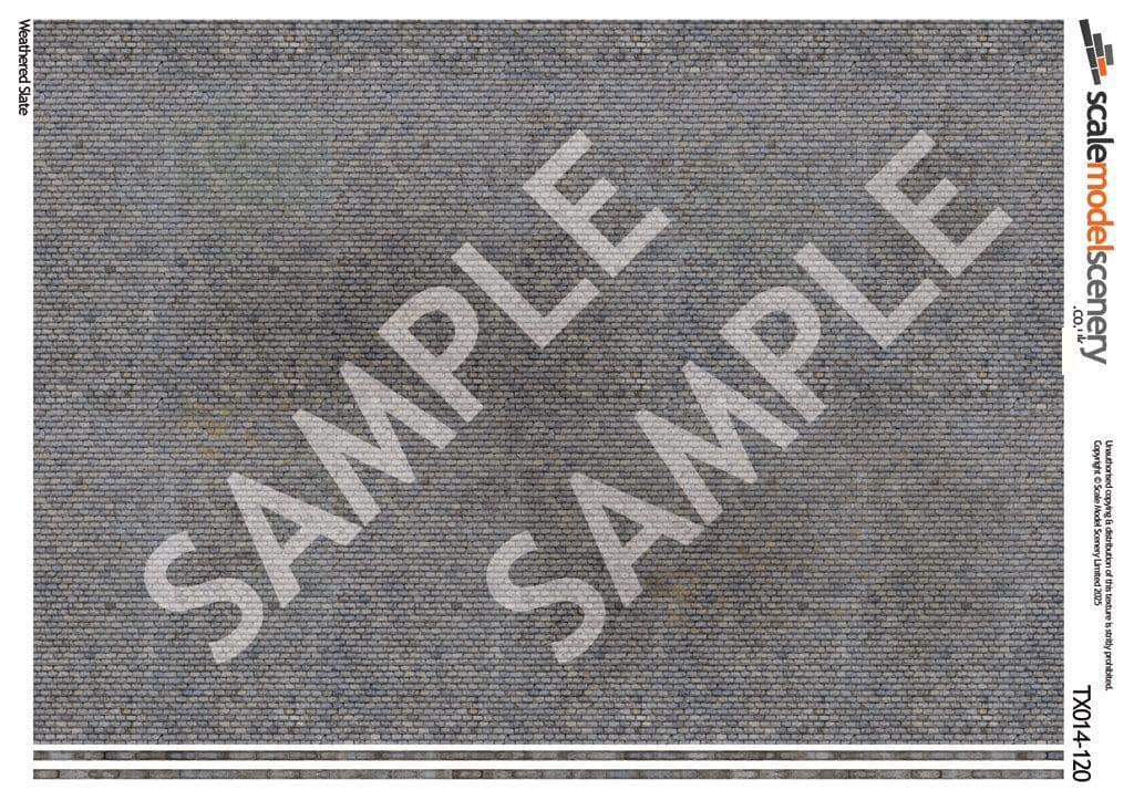 TX014-120 Weathered Slate Roofing Texture Paper (Pack of 5) - TT:120