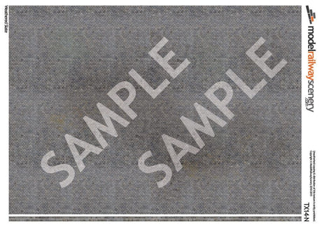 TX014-N Weathered Slate Roofing Texture Paper (Pack of 5) - N/2mm/1:148