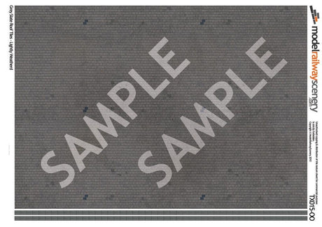 TX015-OO Grey Slate Roof Tiles Lightly Weathered Texture Paper (Pack of 5) - OO/4mm/1:76