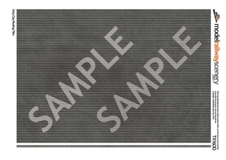 TX016-N Grey Clay Roofing Tiles Texture Paper (Pack of 5) - N/2mm/1:148
