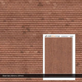 TX017-N Red Clay Roof Tiles Texture Paper (Pack of 5) - N/2mm/1:148