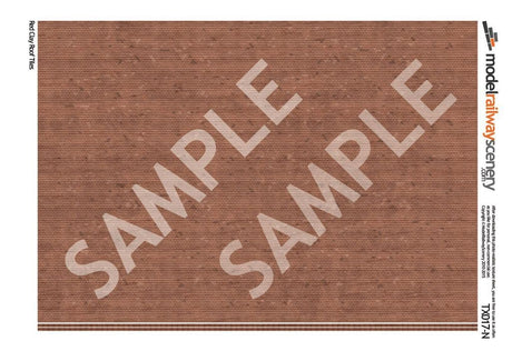 TX017-N Red Clay Roof Tiles Texture Paper (Pack of 5) - N/2mm/1:148