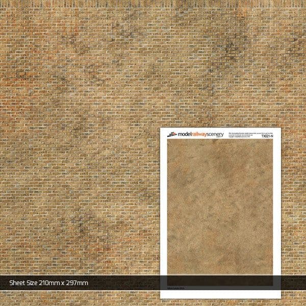 TX021-N Yellow London Brick Texture Paper (Pack of 5) - N/2mm/1:148