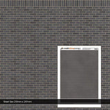 TX022-OO Modern Blue/Black Brick Texture Paper (Pack of 5) - OO/4mm/1:76