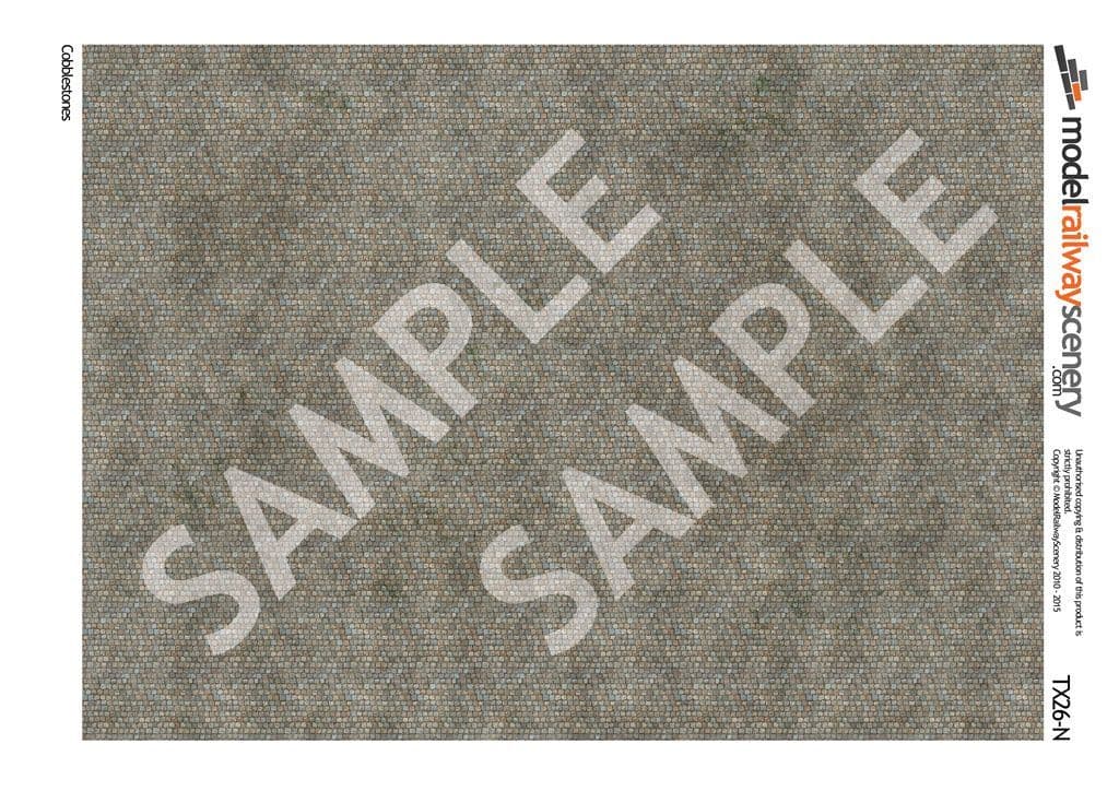 TX026-N Cobblestones Texture Paper (Pack of 5) - N/2mm/1:148