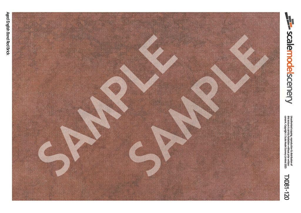 TX081-120 English Bond Aged Red Brick Texture Paper (Pack of 5) - TT:120