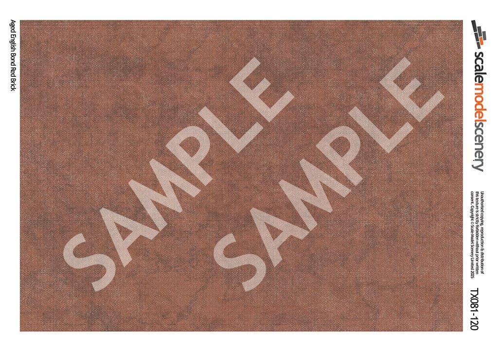 TX081-120 English Bond Aged Red Brick Texture Paper (Pack of 5) - TT:120