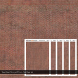 TX081-O English Bond Aged Red Brick Texture Paper (Pack of 5) - O/7mm/1:43
