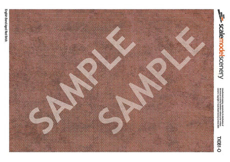 TX081-O English Bond Aged Red Brick Texture Paper (Pack of 5) - O/7mm/1:43