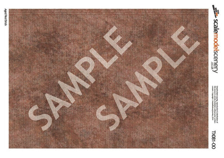 TX081-OO English Bond Aged Red Brick Texture Paper (Pack of 5) - OO/4mm/1:76
