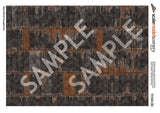 TX104-OO Rusty Black Painted & Weathered Corrugated Iron Texture Paper (Pack of 5) - OO/4mm/1:76