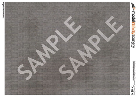 TX105-N English Bond Blue Engineering Brick Texture Paper (Pack of 5) - N/2mm/1:148