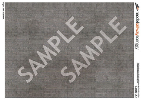 TX105-OO English Bond Blue Engineering Brick Texture Paper (Pack of 5) - OO/4mm/1:76