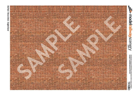 TX108-O Old Red Brown Brick Texture Paper (Pack of 5) - O/7mm/1:43