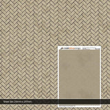 TX111-OO Weathered Herringbone Concrete Paving Blocks Buff Texture Paper (Pack of 5) - OO/4mm/1:76