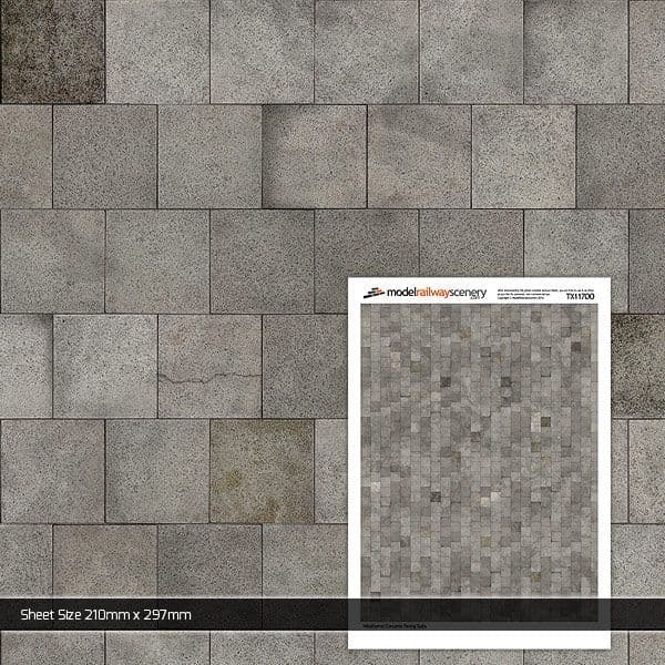 TX117-OO Dirty Concrete Paving Slabs (Pack of 5) OO/4mm/1:76