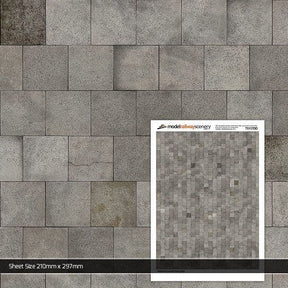 TX117-OO Dirty Concrete Paving Slabs (Pack of 5) OO/4mm/1:76