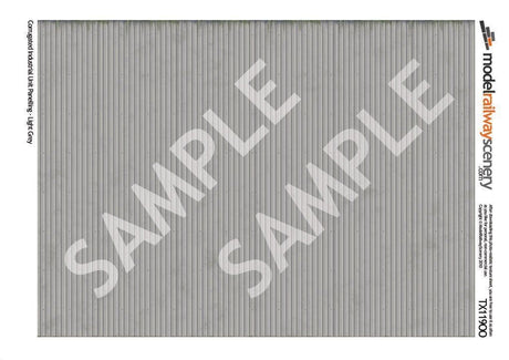 TX119-OO Corrugated Industrial Unit Panelling Light Grey Texture Paper (Pack of 5) - OO/4mm/1:76