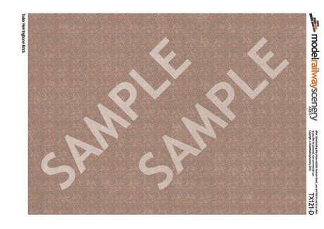 TX121-N Tudor Herringbone Brick Texture Paper (Pack of 5) - N/2mm/1:148