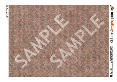 TX121-OO Tudor Herringbone Brick Texture Paper (Pck of 5) - OO/4mm/1:76