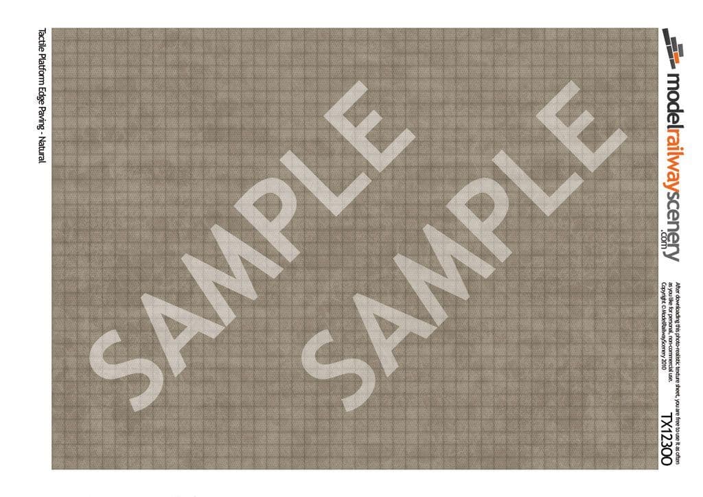 TX123-OO Tactile Paving Natural Texture Paper (Pack of 5) - OO/4mm/1:76
