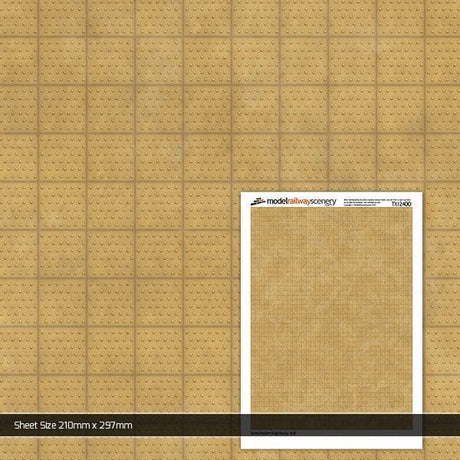 TX124-OO Tactile Paving Buff Texture Paper (Pack of 5) OO/4mm/1:76