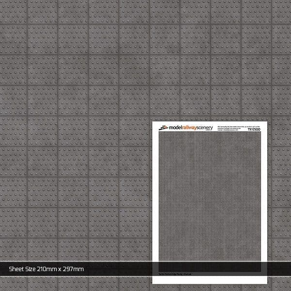 TX125-OO Tactile Paving Charcoal Texture Paper (Pack of 5) - OO/4mm/1:76