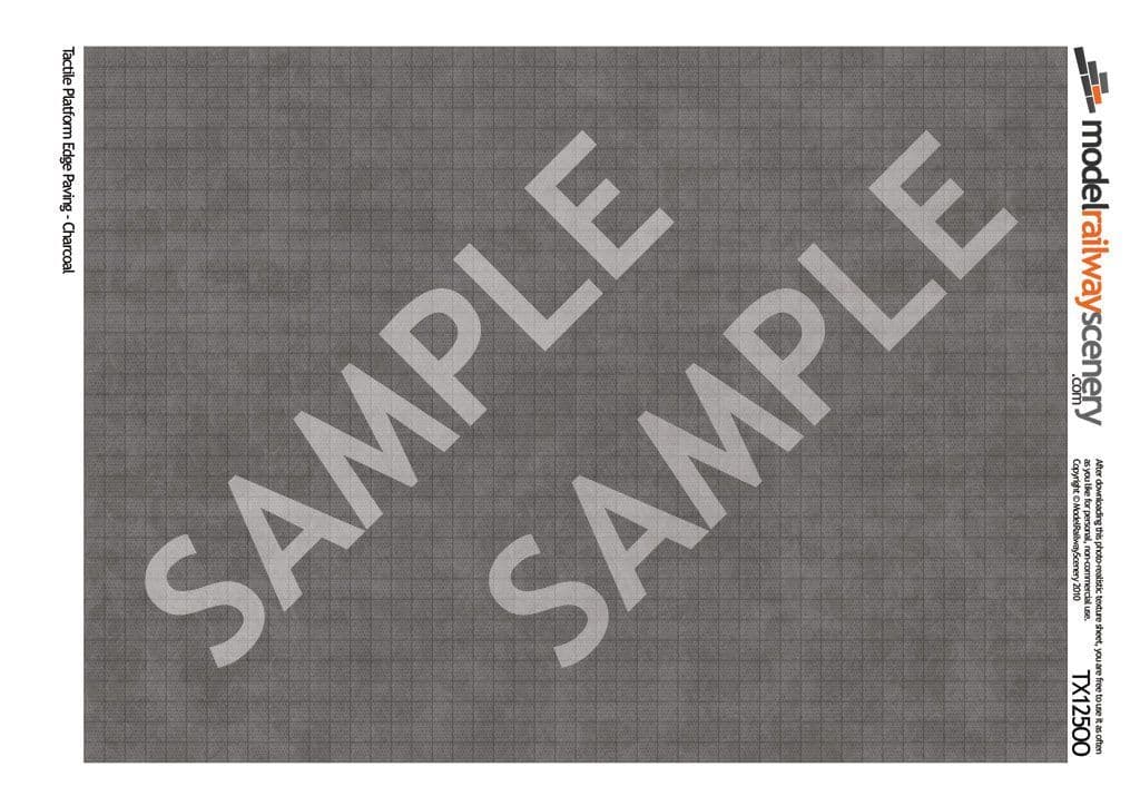 TX125-OO Tactile Paving Charcoal Texture Paper (Pack of 5) - OO/4mm/1:76