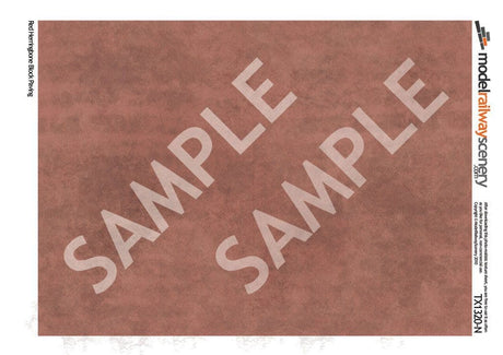 TX132-N Red Herringbone Block Paving Texture Paper (Pack of 5) - N/2mm/1:148