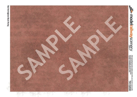 TX132-OO Red Herringbone Block Paving Texture Paper (Pack of 5) - OO/4mm/1:76