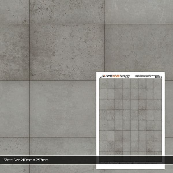 TX134-N Concrete Hardstanding Texture Paper (Pack of 5) - N/2mm/1:148