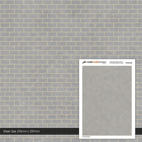 TX135-OO Grey Breeze Block Wall (Pack of 5) - OO/4mm/1:76
