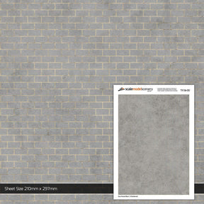 TX136-OO Weathered Grey Breeze Block Wall (Pack of 5) - OO/4mm/1:76