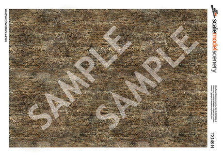 TX148-N Weathered Sandstone Ashlars Texture Paper (Pack of 5) - N/2mm/1:148
