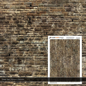 TX148 -OO Weathered Sandstone Ashlars Texture Paper (Pack of 5) - OO/4mm/1:76