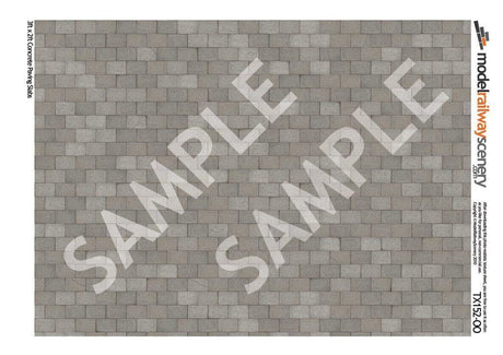 TX152-OO 3ft x 2ft Concrete Paving Slabs Texture Paper (Pack of 5) - OO/4mm/1:76