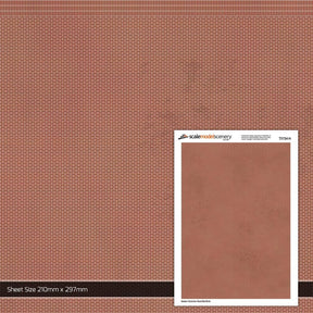 TX154-N Modern Stretcher Bond Red Brick Texture Paper (Pack of 5) - N/2mm/1:148