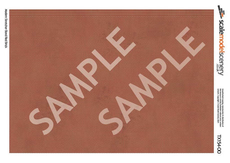 TX154-OO Modern Stretcher Bond Red Brick Texture Paper (Pack of 5) - OO/4mm/1:76