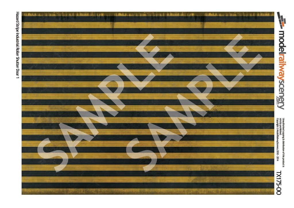 TX175-OO Horizontal Hazard Stripe Roller Shutter Door (Pack of 5) OO/4mm/1:76