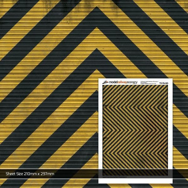 TX176-OO Chevron Hazard Stripe Roller Shutter Door (Pack of 5) OO/4mm/1:76
